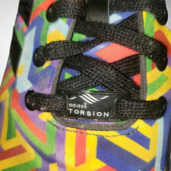 Men's Adidas ZX Flux Multi Color Rainbow Shoe! - Picture 7 of 10